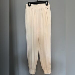Women's Cream Elastic Waist Joggers